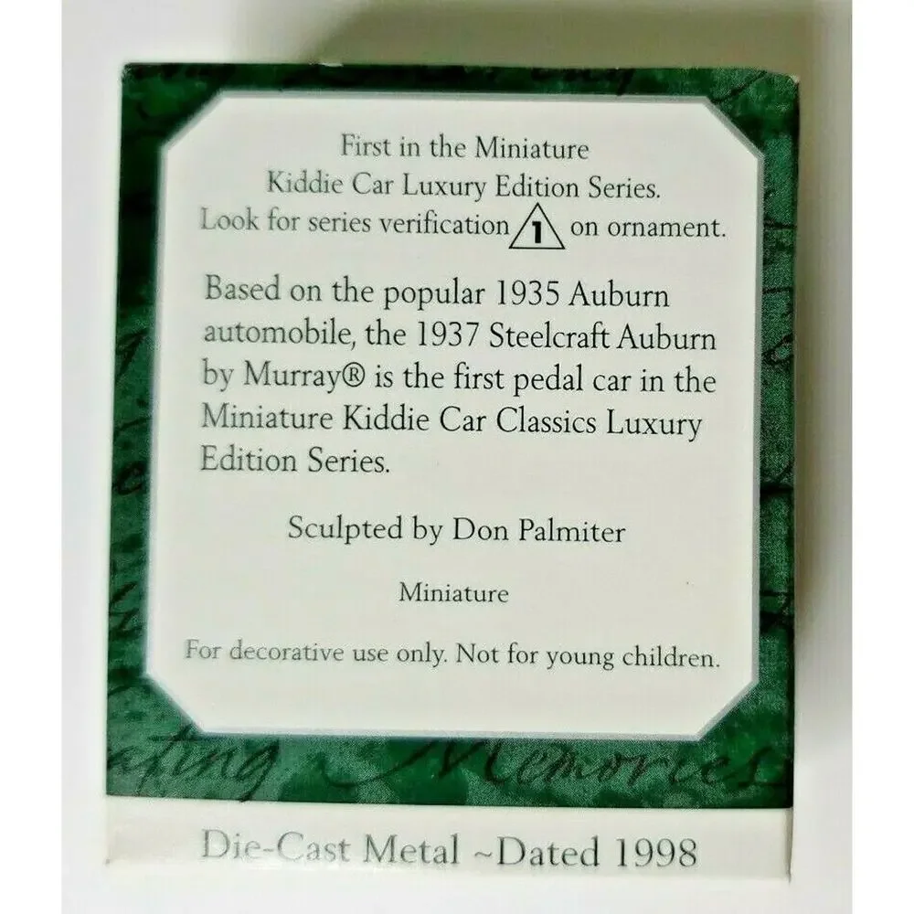 1998 Hallmark Miniature Ornament Kiddie Car 1937 Steelcraft Auburn U120‎ 4143